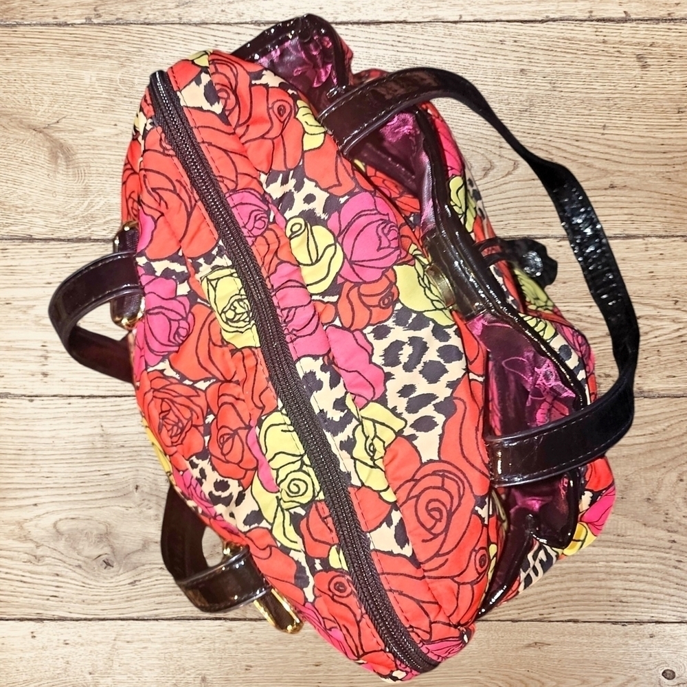 Betsy Johnson Backpack/Purse Leopard with Roses - Picture 2 of 11